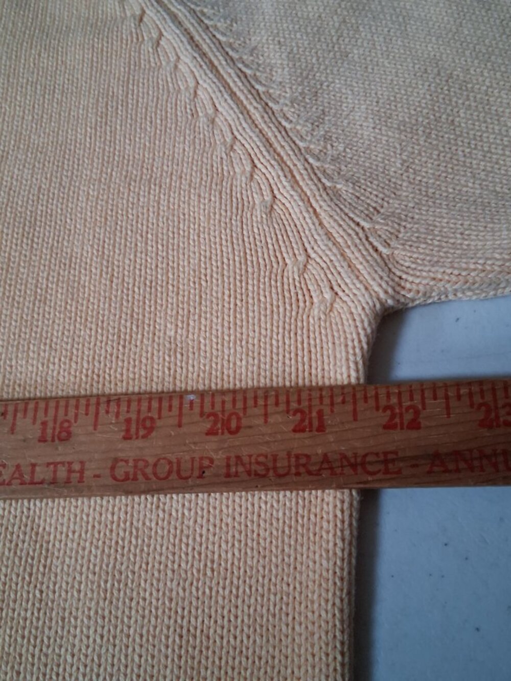 Lands End Sweater Women Medium Yellow Crewneck Pullover Classic Cotton USA - Picture 4 of 11